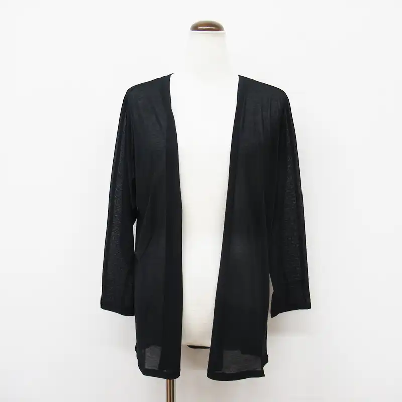 TUNIC ドルマンカーデガン８０/２強撚天竺/Fブラック